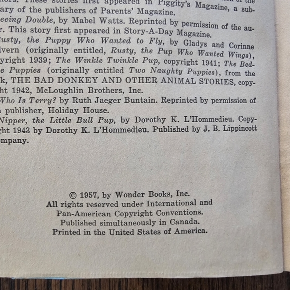1950's Vintage Read Aloud Puppy Stories Wonder Books Paperback Book - Picture 4 of 8
